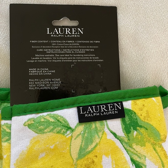 🎉HP🎉Lauren Ralph Lauren 8pc Lemon Kitchen Set—4 Towels 2 mats 2 mini mitts🍋 - Picture 14 of 15